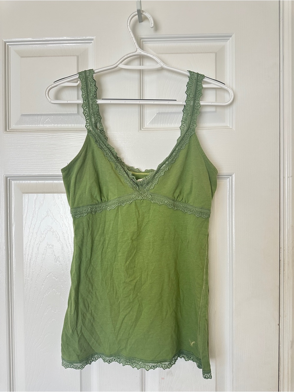 American Eagle Outfitters Sage Green Lace Trim Tank / Camisole